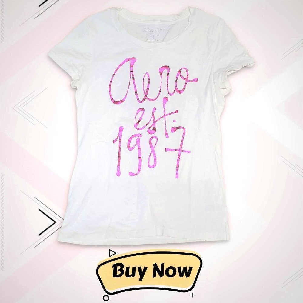 Aeropostale Logo White Short Sleeve Tee